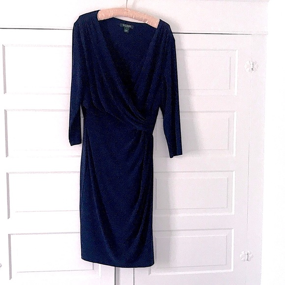 Formal intricately beaded dress- floor length. Cornflower blue. - Picture 1 of 6